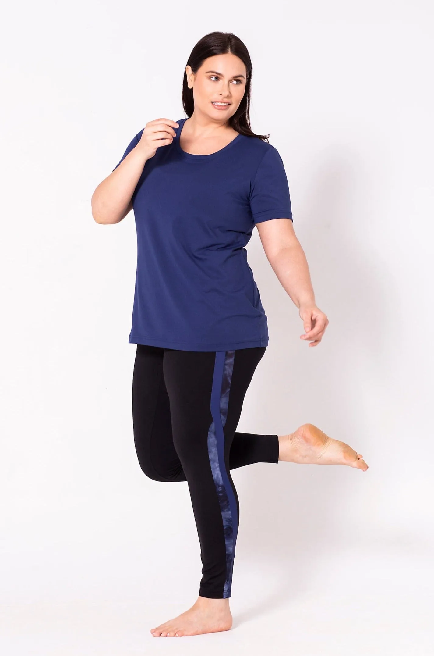 Legging Taille Haute Le Slalom 27'' Taille Plus (Bleu-Minuit) de MOOV Activewear