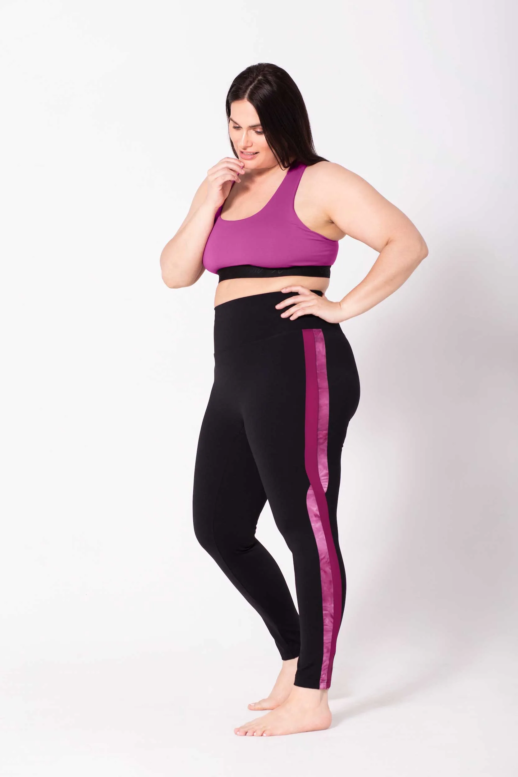 Legging Taille haute Le Slalom 27'' Taille Plus (Fuchsia-Doux) de MOOV Activewear