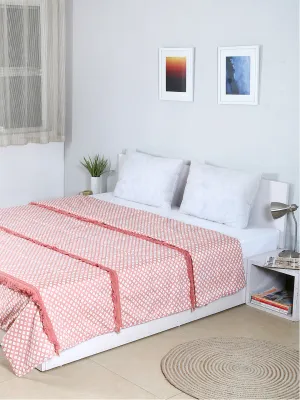 Leheriya Double Bedcover (Pink)