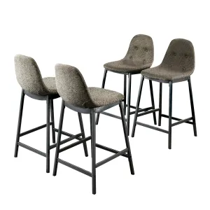 Lehmann Urban Dark Gray Metal & Fabric Counter Height Chairs, Set of 4