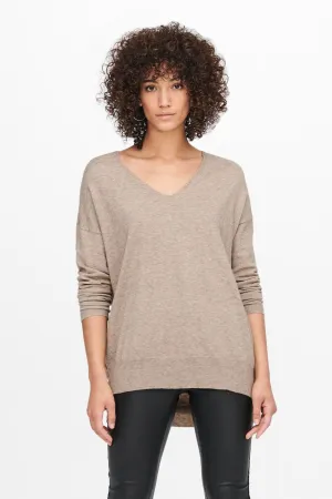 Lely Loose V-Neck Knit - Beige