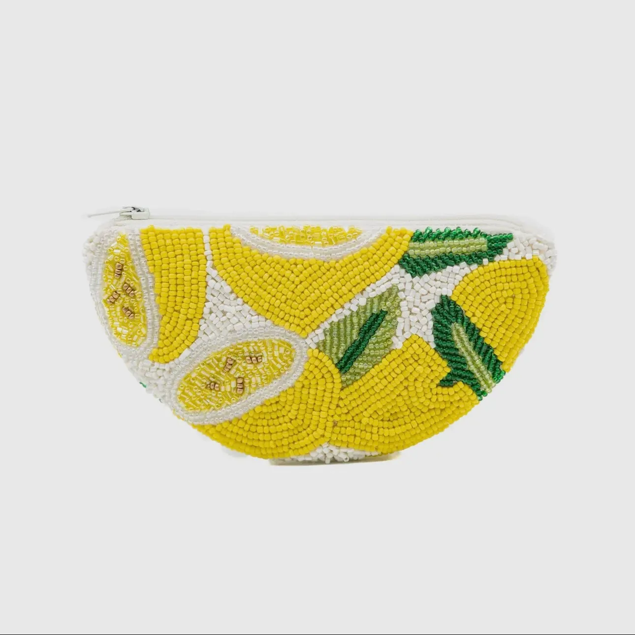 Lemon Beaded Coin Purse