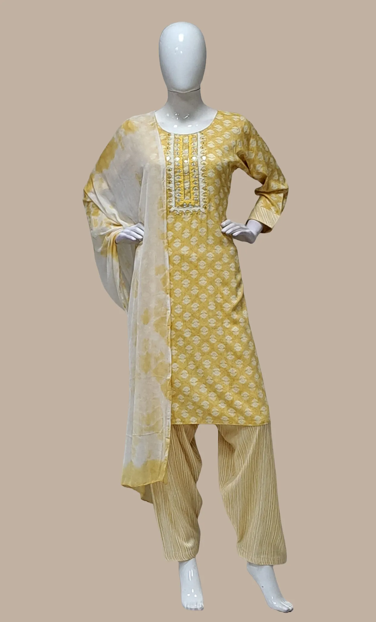 Lemon Embroidered Salwar