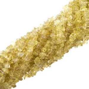 Lemon Quartz Chip Beads 35" Strand