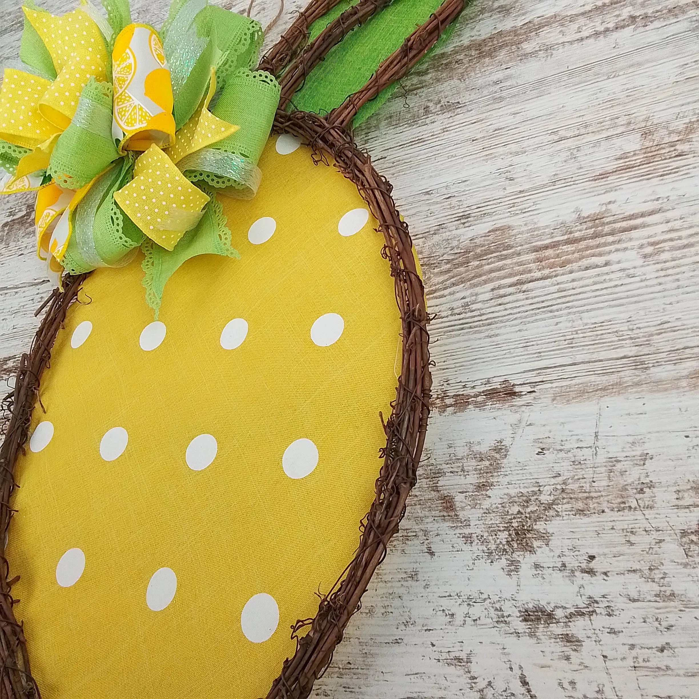 Lemon Shaped Door Hanger Wreath - Spring and Summer Decor - Perfect Female Celebration Gift