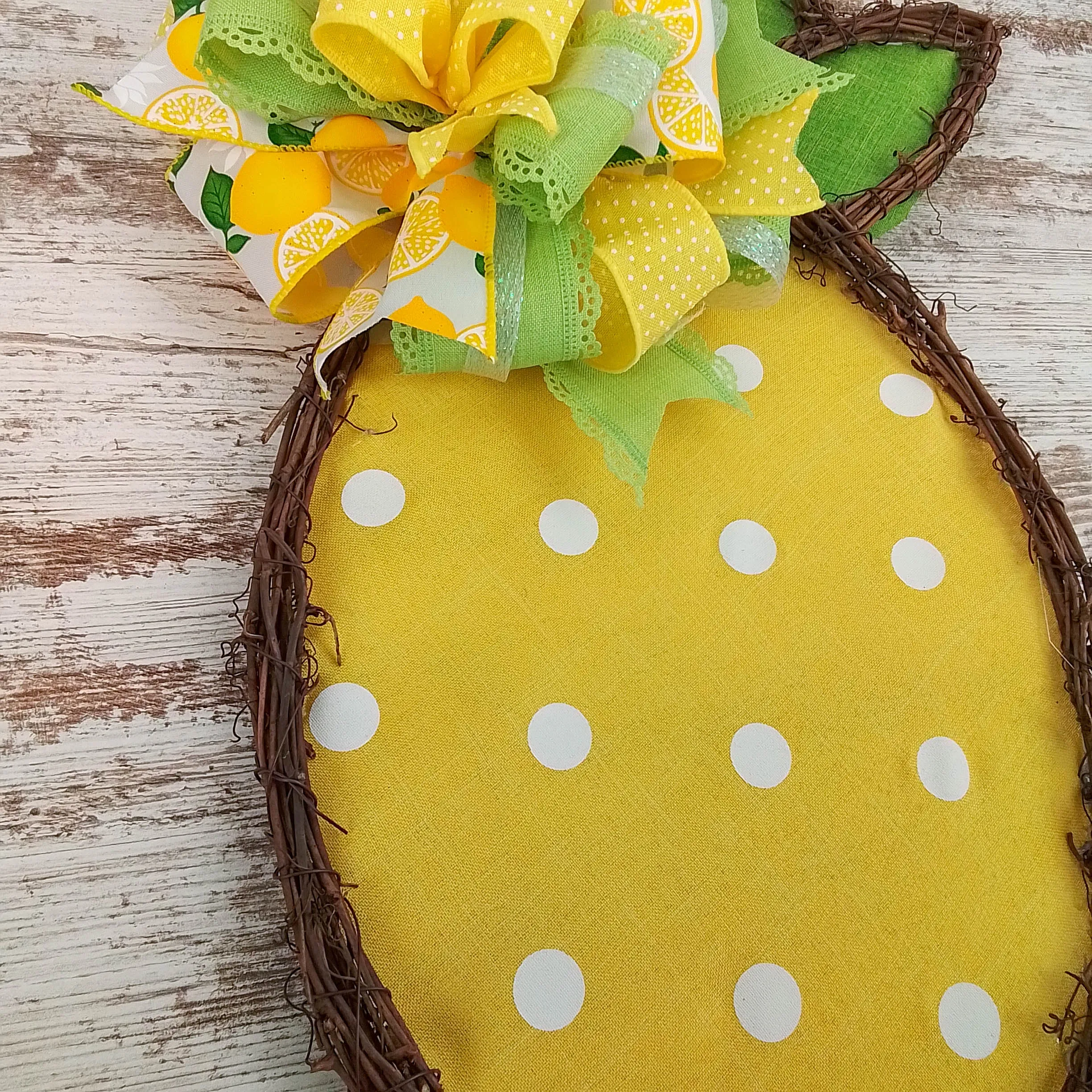 Lemon Shaped Door Hanger Wreath - Spring and Summer Decor - Perfect Female Celebration Gift