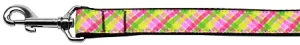 Lemondrop Plaid Nylon Dog Leash 5-8 Inch Wide 6ft Long