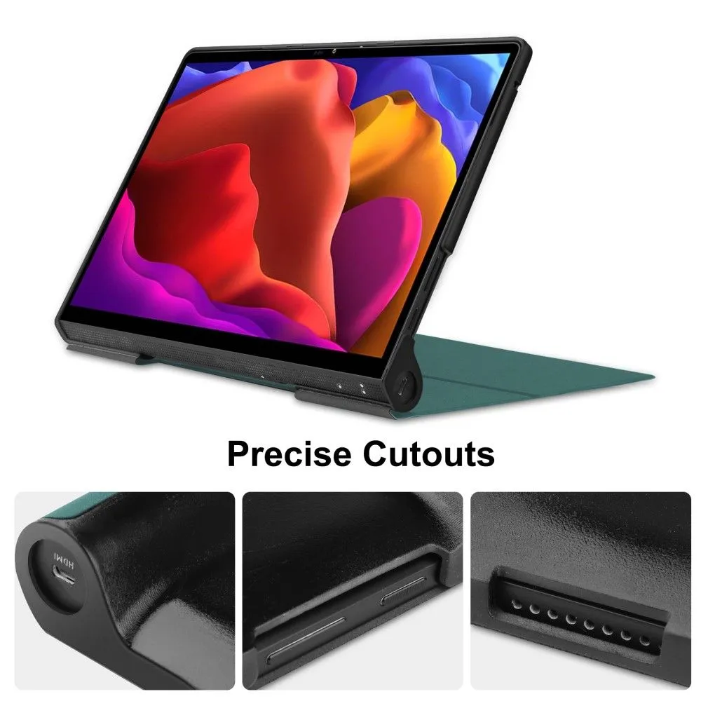 Lenovo Yoga 13 PU leather flip case with kickstand - Dark Green