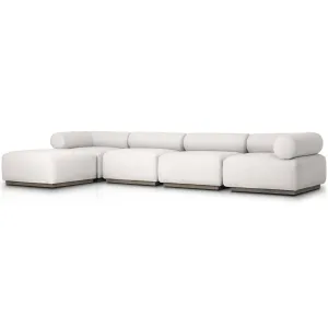 Lenox 4 Piece Outdoor Sectional w/Ottoman, Alessi Linen