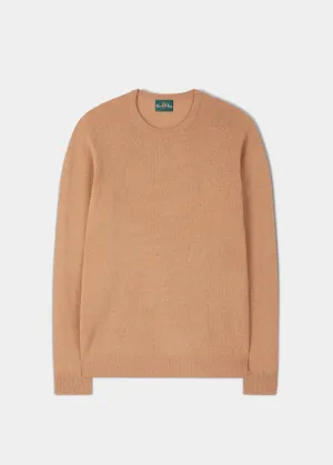 Lenzie Men's Lambswool Jumper In Camel - Regular Fit