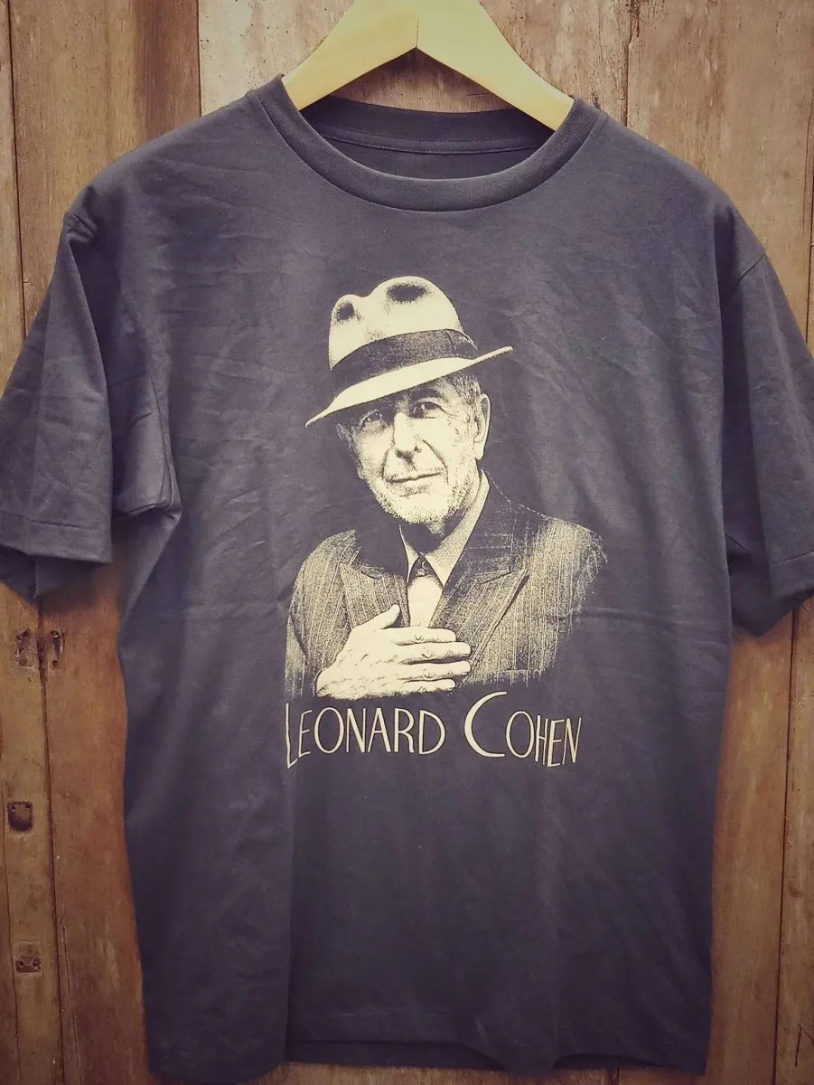 Leonard Cohen Vintage-Inspired Portrait Cotton T-Shirt