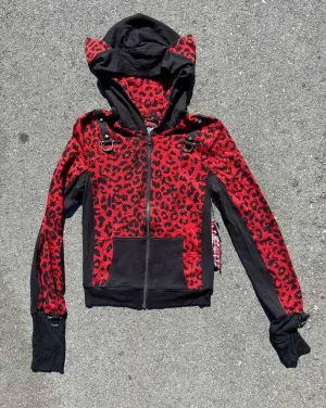 Leopard & Fishnet Print Hoodie