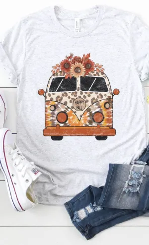 *Leopard Floral Fall VW Bus PLUS Graphic Tee