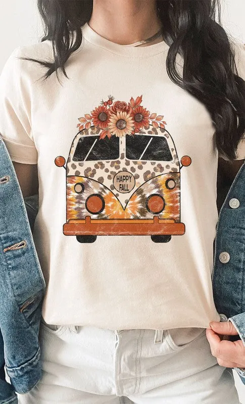 *Leopard Floral Fall VW Bus PLUS Graphic Tee