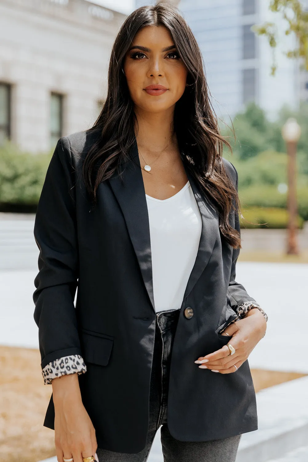 Leopard Lined Blazer