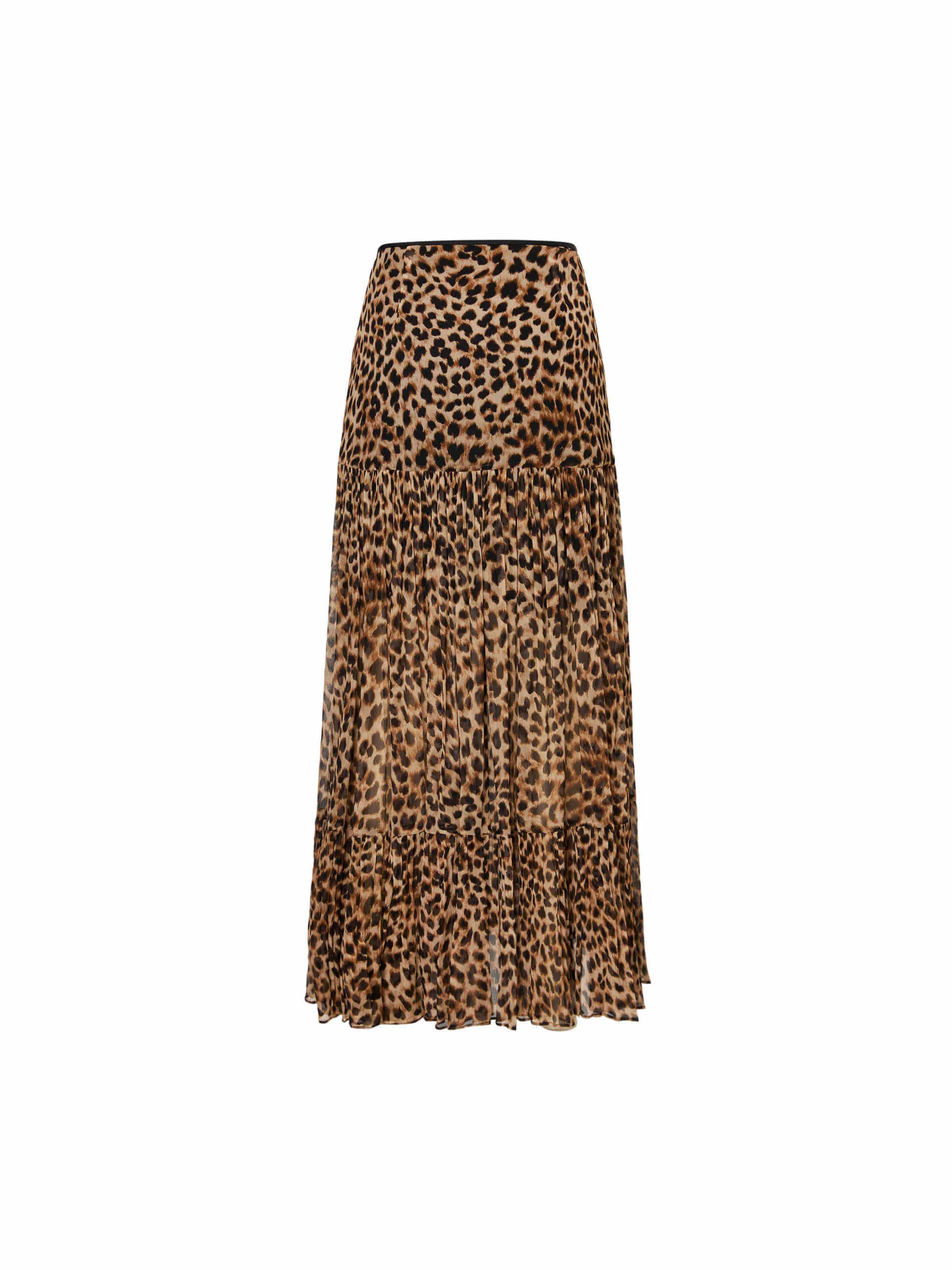 Leopard Print Pleated Skirt