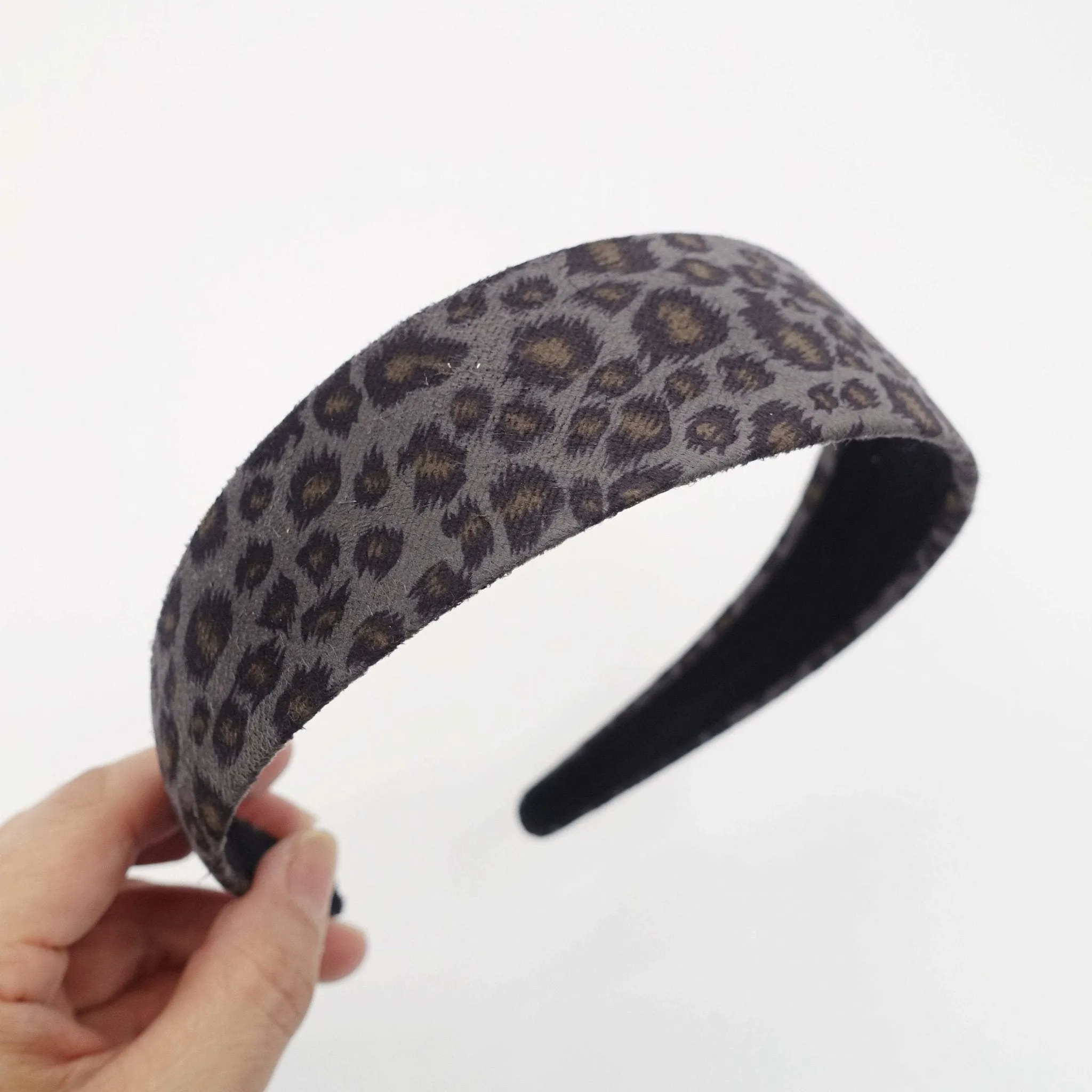 leopard print suede fabric hairband medium fashion animal print headband women hair accessory