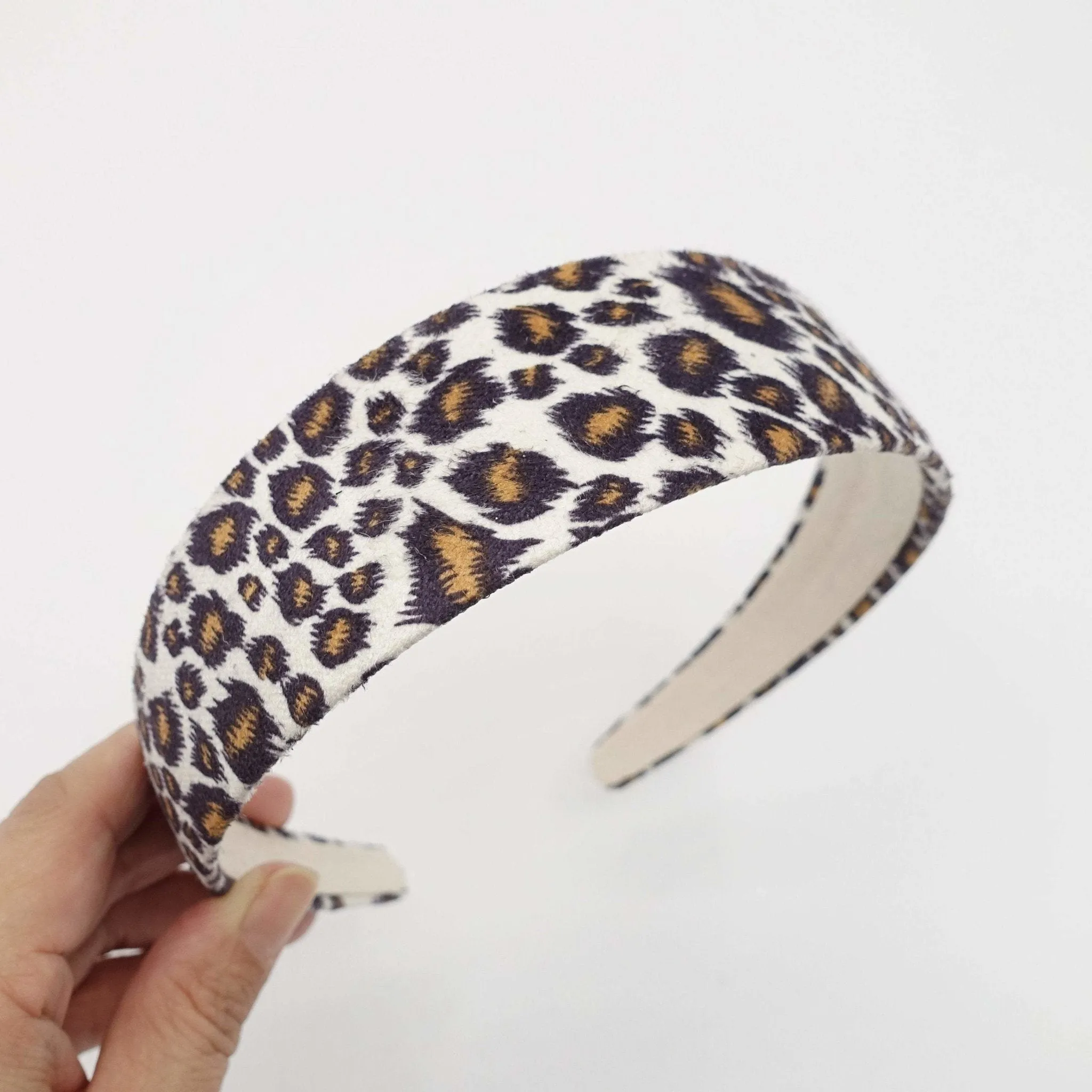 leopard print suede fabric hairband medium fashion animal print headband women hair accessory