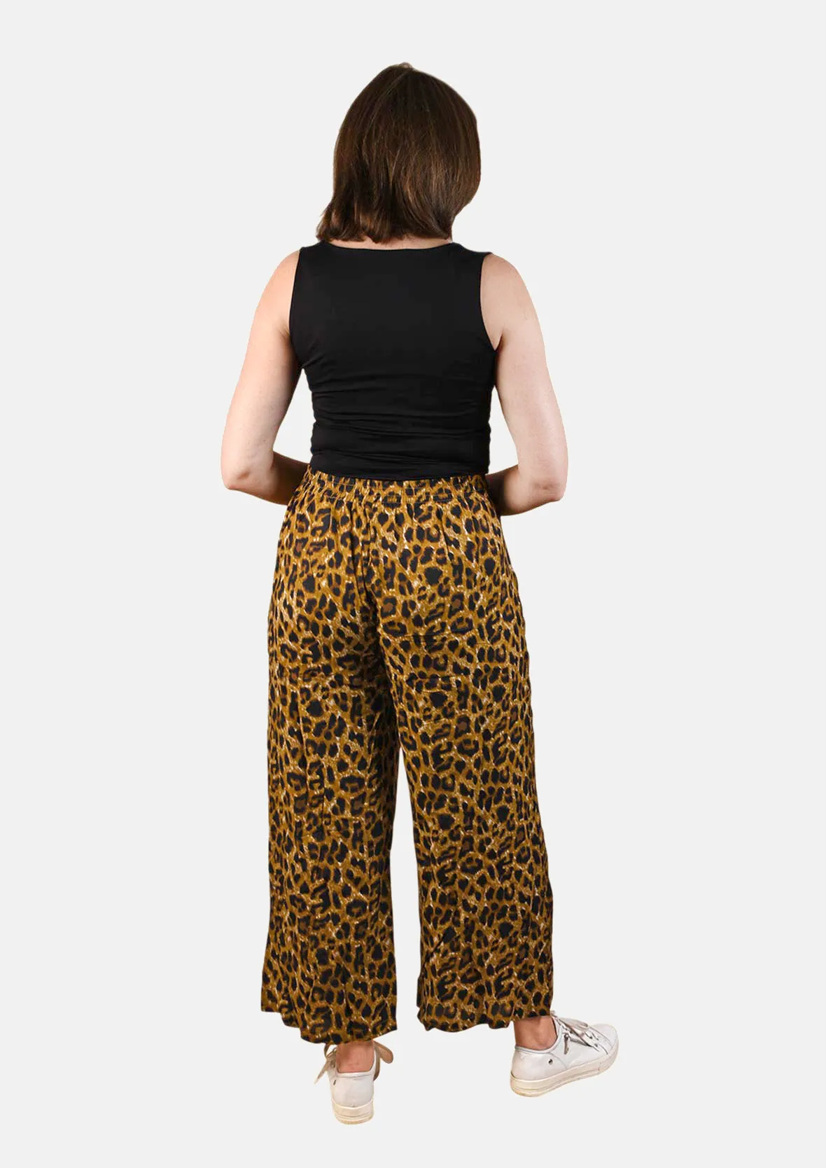 Leopard Print Wide Leg Palazzo