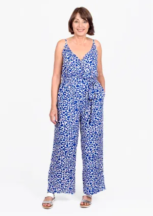 Leopard Wrap Front Jumpsuit