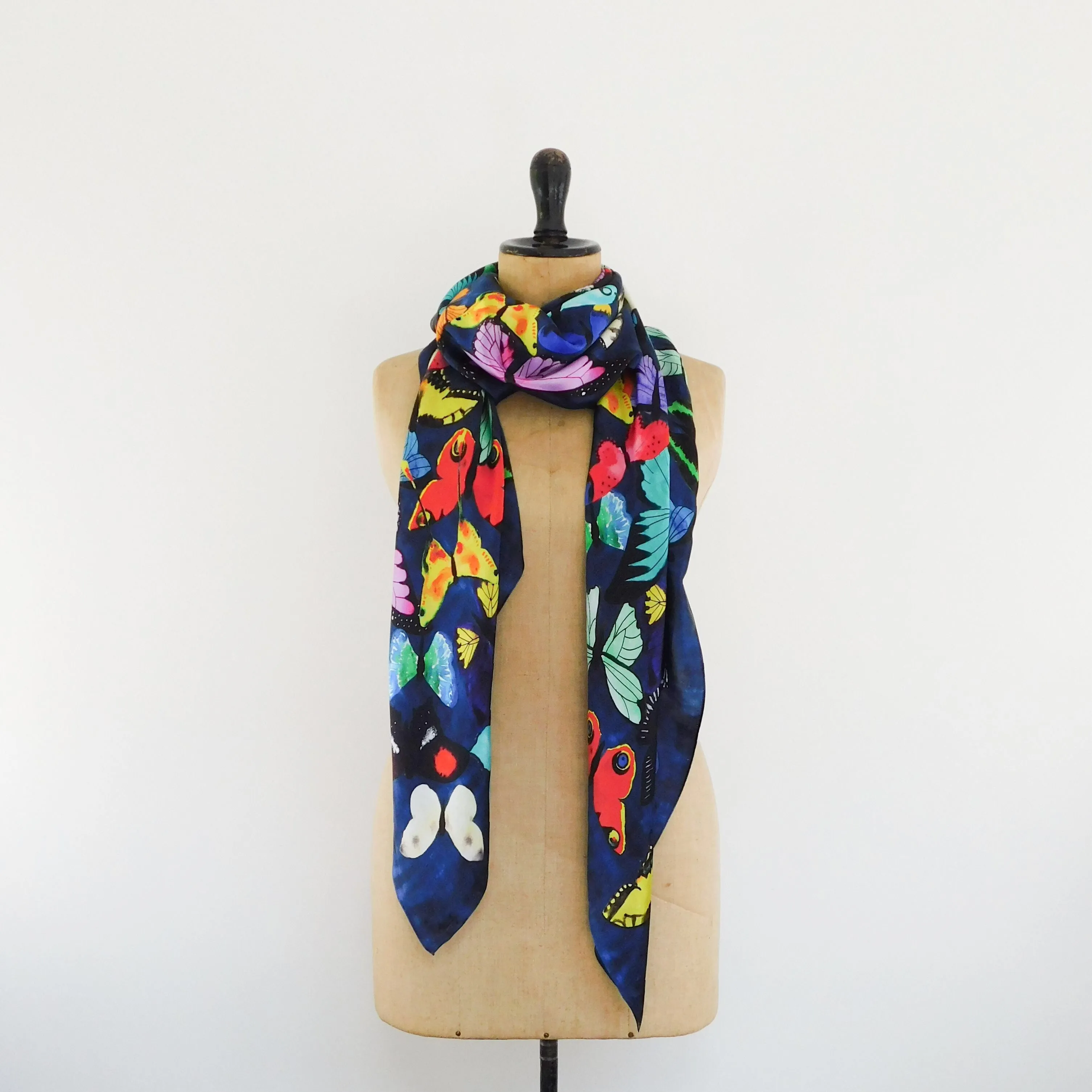 Lepidoptera Butterfly Print Silk Scarf