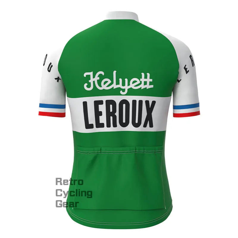 LEROUX Green Retro Short Sleeve Cycling Kit