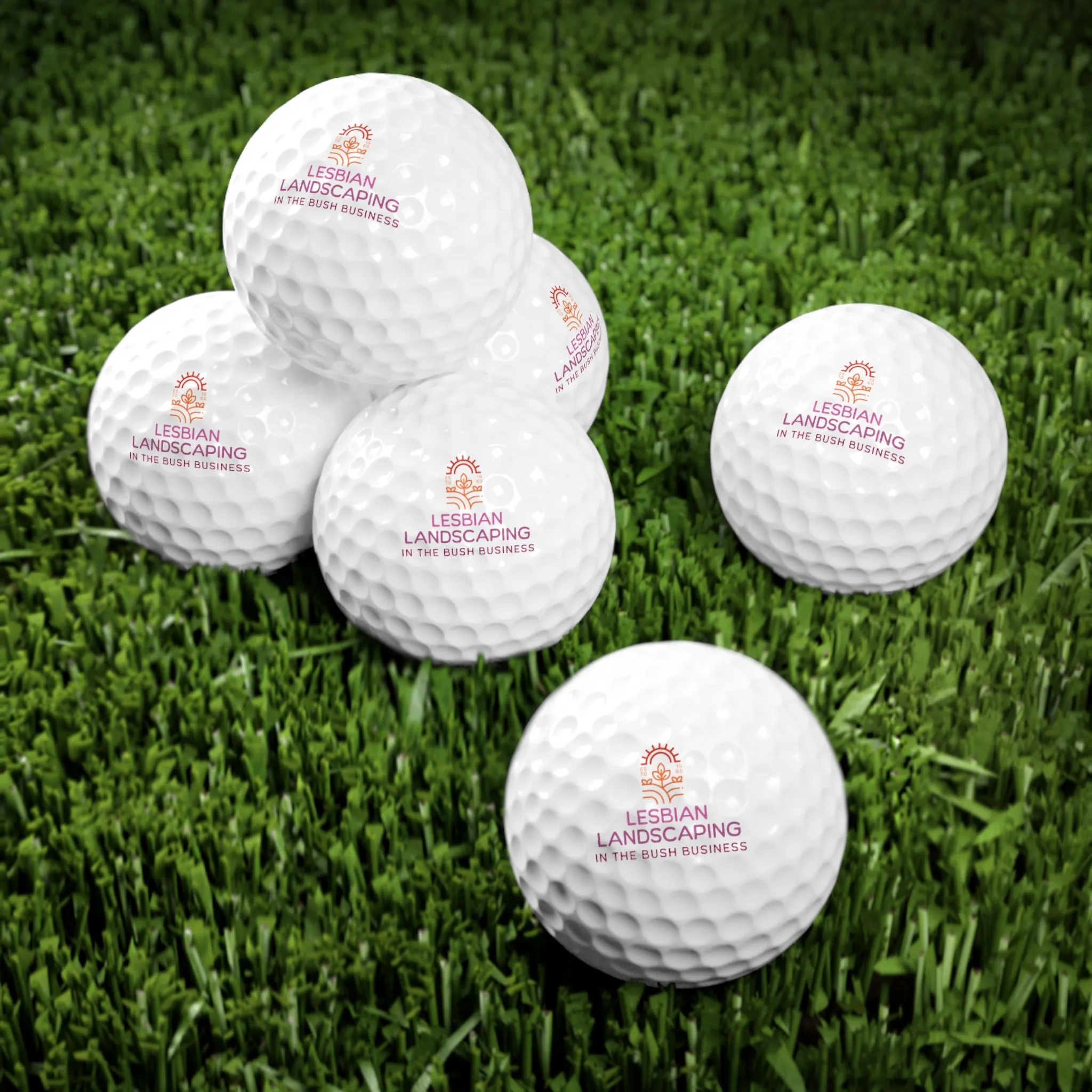 LESBIAN LANDSCAPING - IN THE BUSH BUSINESS | Golf Balls 6pcs Set Lesbian Funny