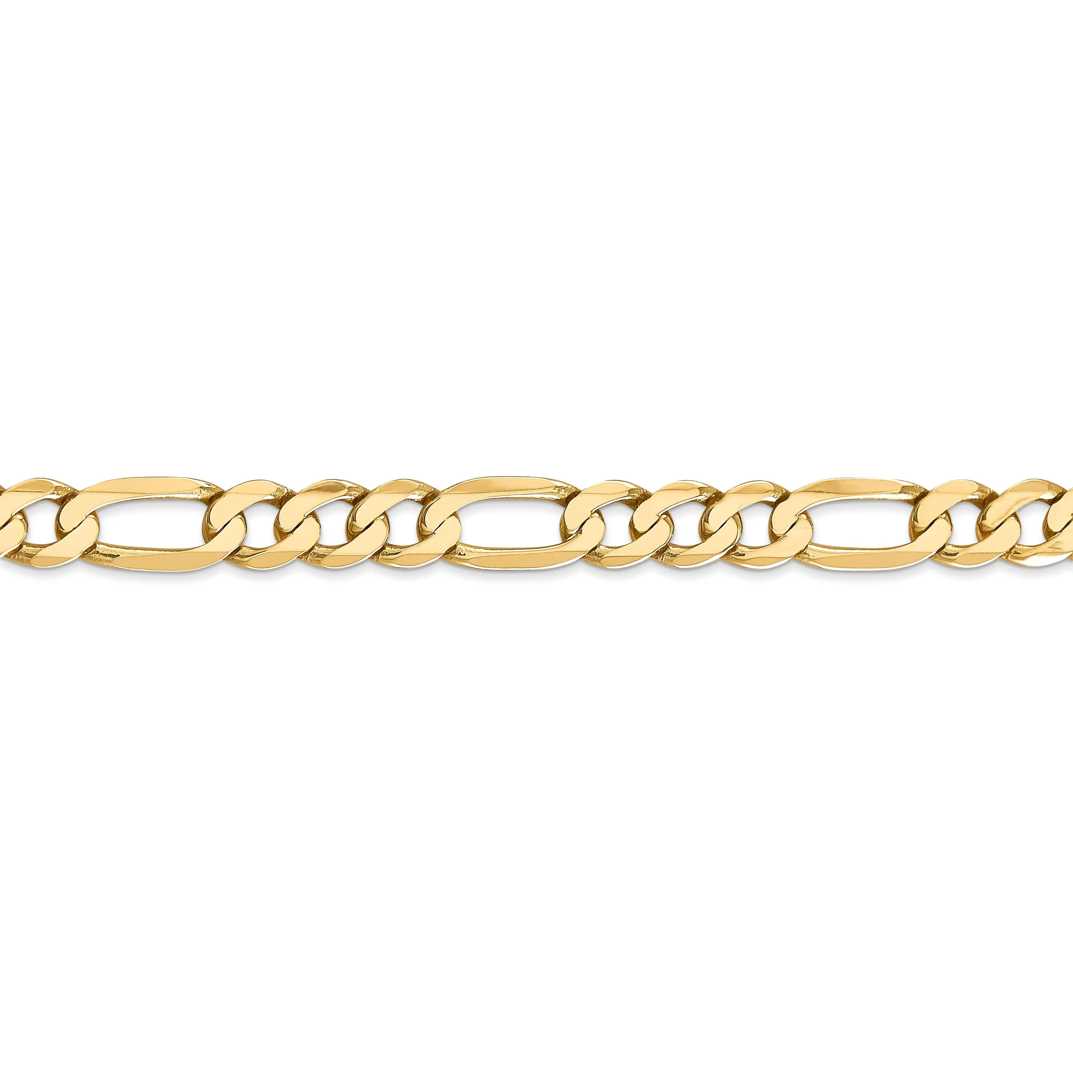 Leslie 14k Yellow Gold 7.0m Flat Figaro Bracelet