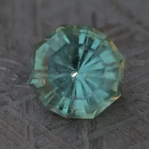 (Less Than Perfect) 1.36 carat Greenish Blue Montana Sapphire Decagon -  Precision Cut, 6.5x6.1mm