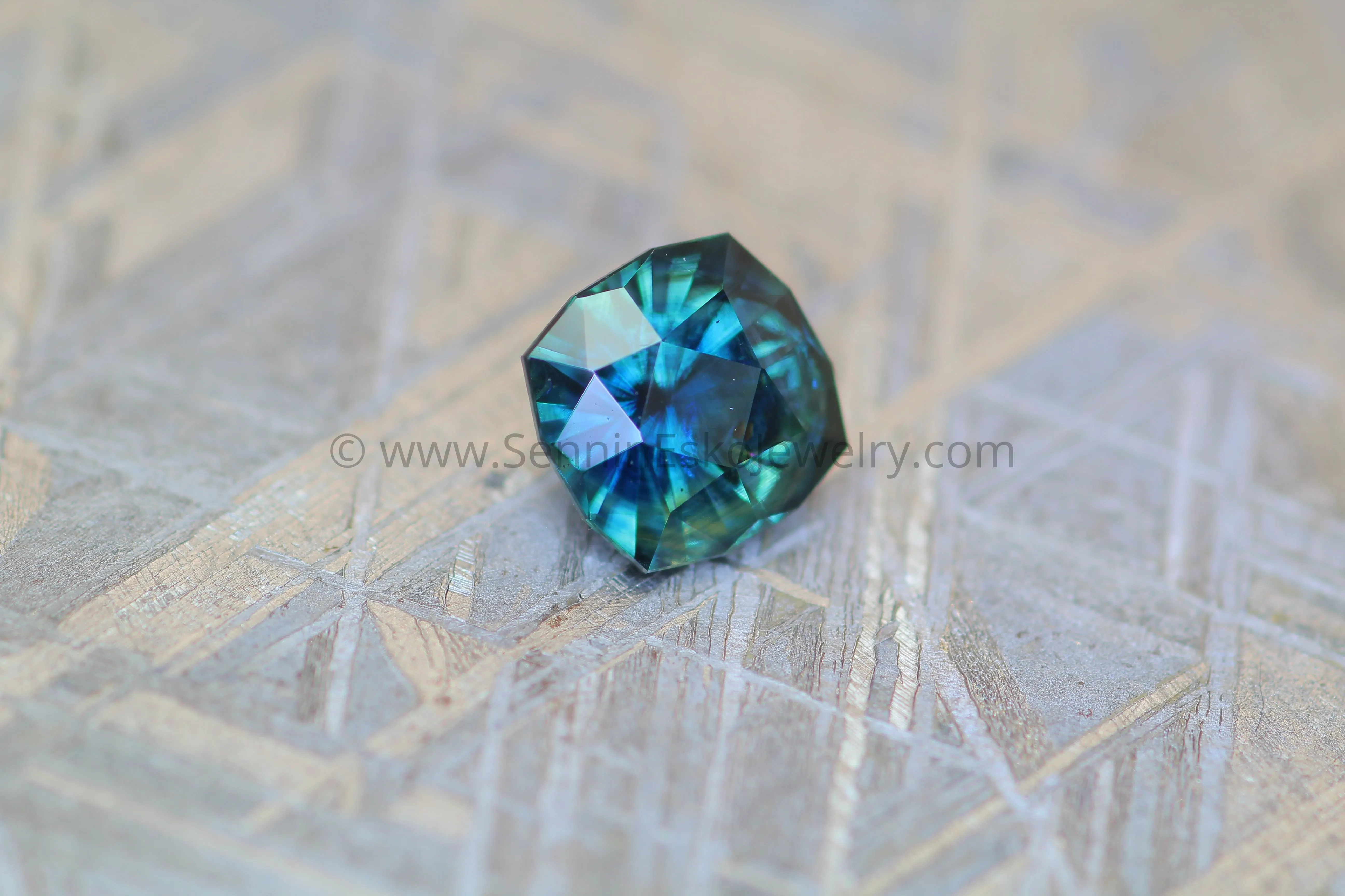 (Less Than Perfect) 1.48 carat Bluish Green Sapphire Square Cushion -  Precision Cut, 6.3x7.3mm