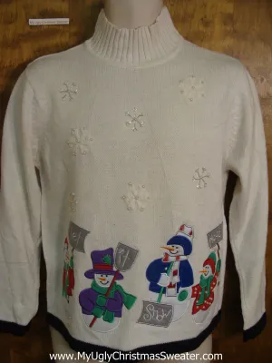 Let It Snow Snowmen Tacky Xmas Sweater