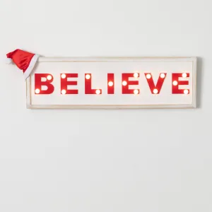 Letrero Believe con luz / Believe sign with light