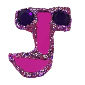 LETTER J -  PURPLE BROOCH