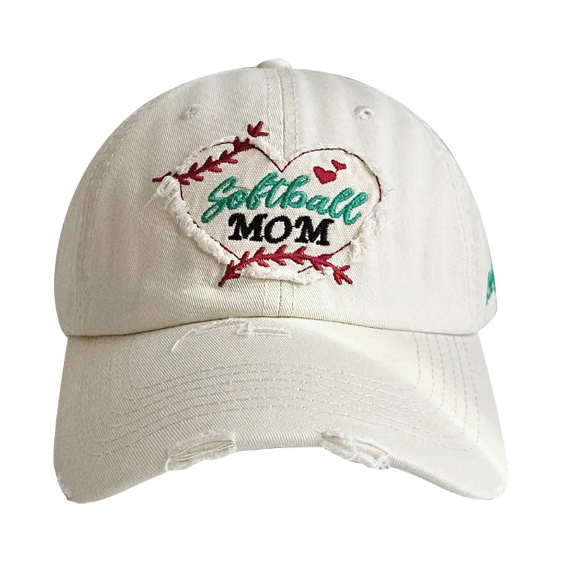 Letter Love Baseball Cap Women's Fashion Versatile Washed Soft Top Embroidered Peaked Cap Spring and Autumn Casual Hat