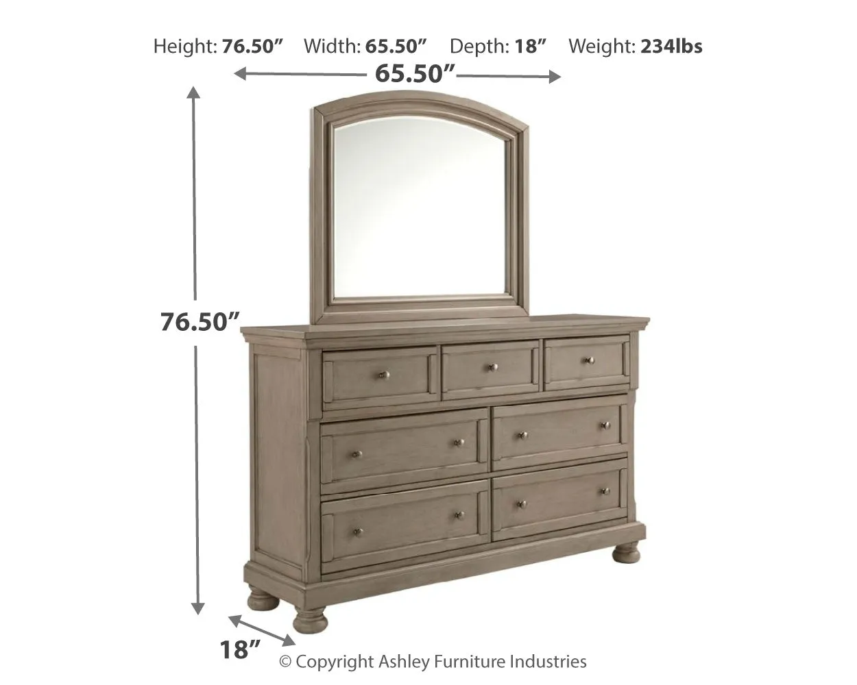 Lettner King Sleigh Bed with 2 Storage Drawers with Mirrored Dresser, Chest and 2 Nightstands