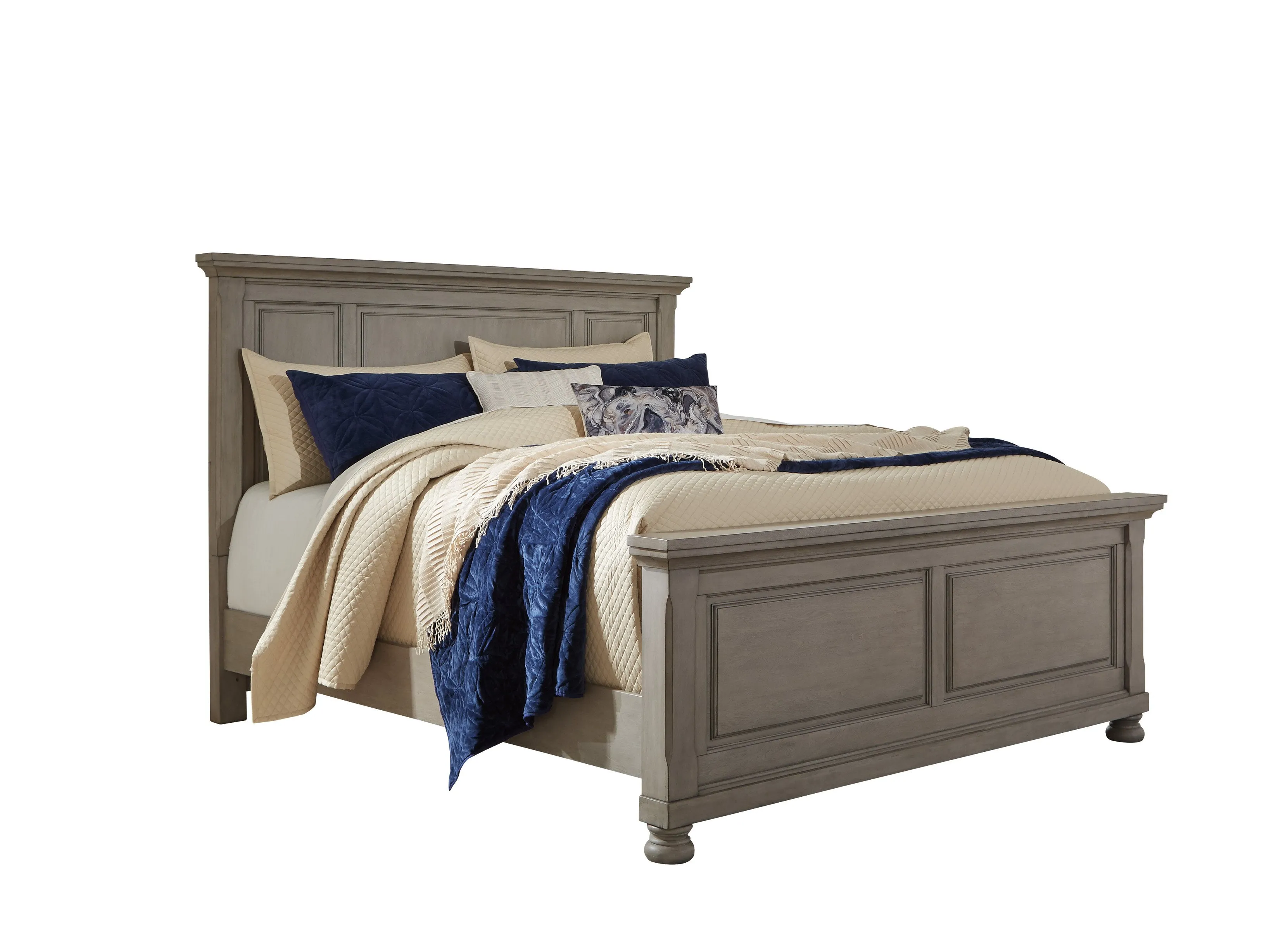 Lettner Light Gray King Panel Bed