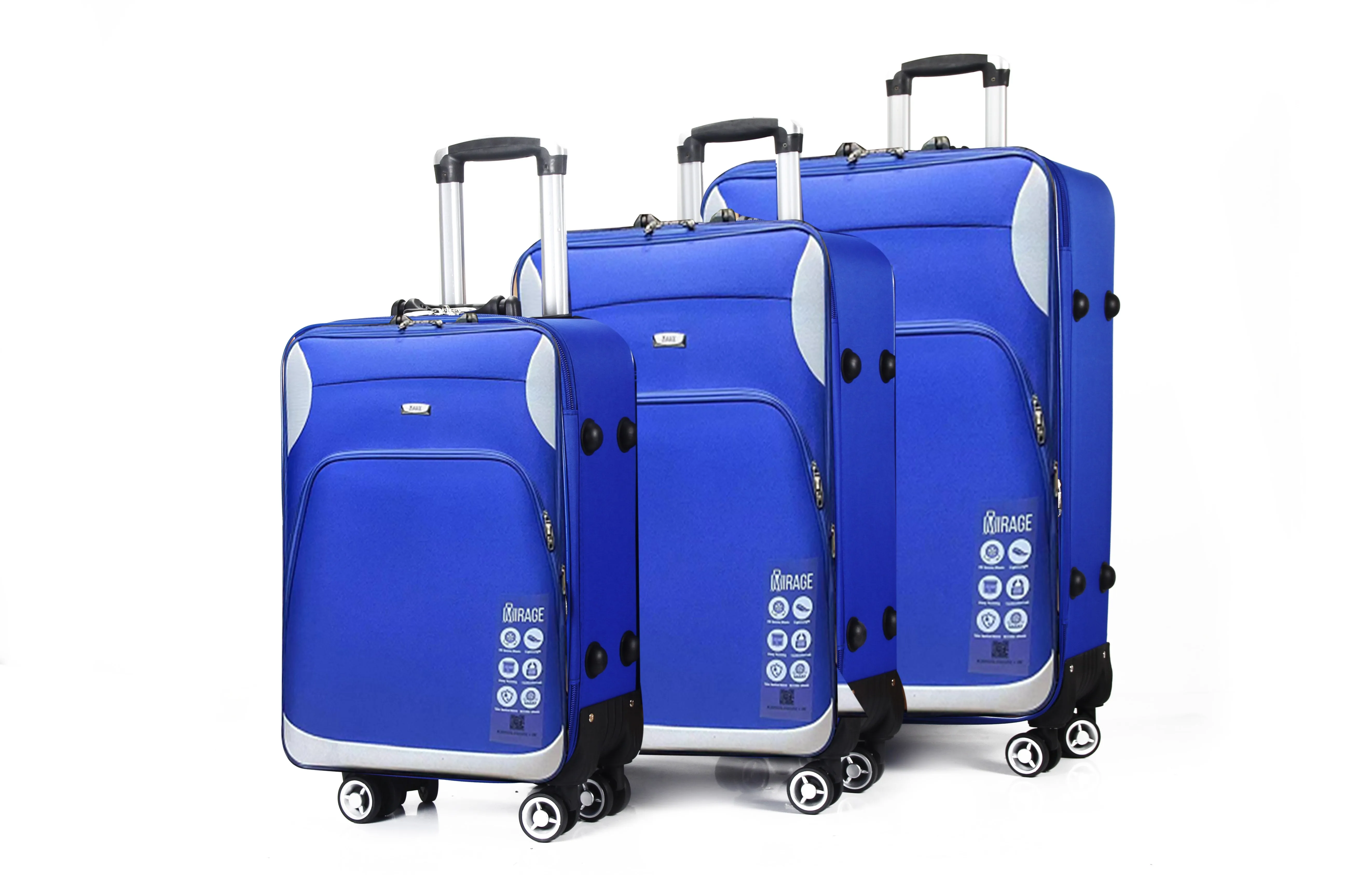 Letty Soft Shell Lightweight Expandable 360 Dual Spinning Wheels Combo Lock 28", 24", 20" 3 Piece Luggage Set