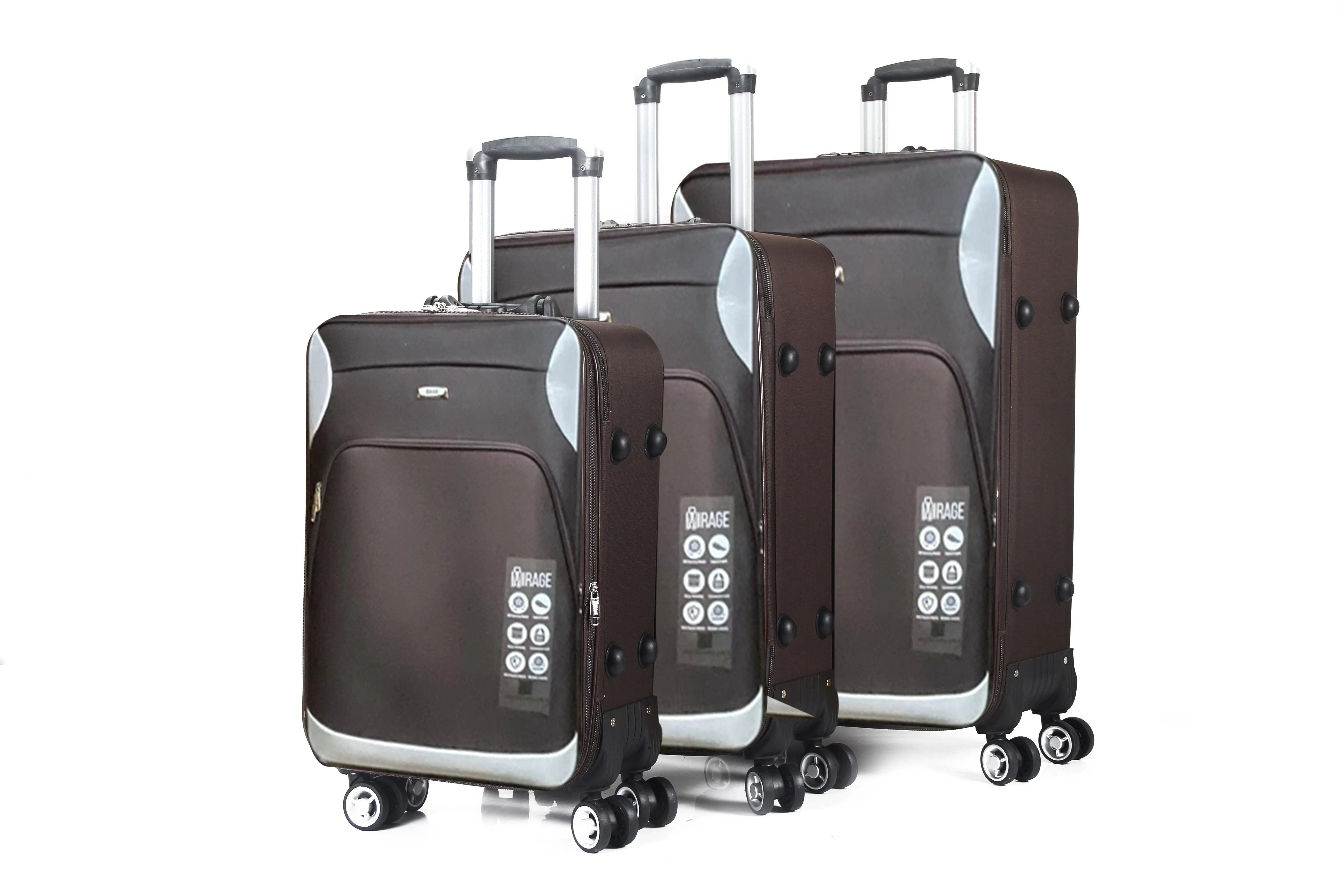 Letty Soft Shell Lightweight Expandable 360 Dual Spinning Wheels Combo Lock 28", 24", 20" 3 Piece Luggage Set