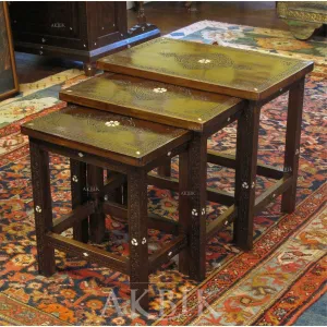 Levantine Hand-crafted Nesting Side Tables Set