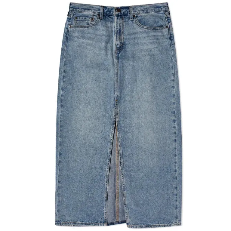 Levis Vintage Clothing Ankle Column Midi Skirt, blue