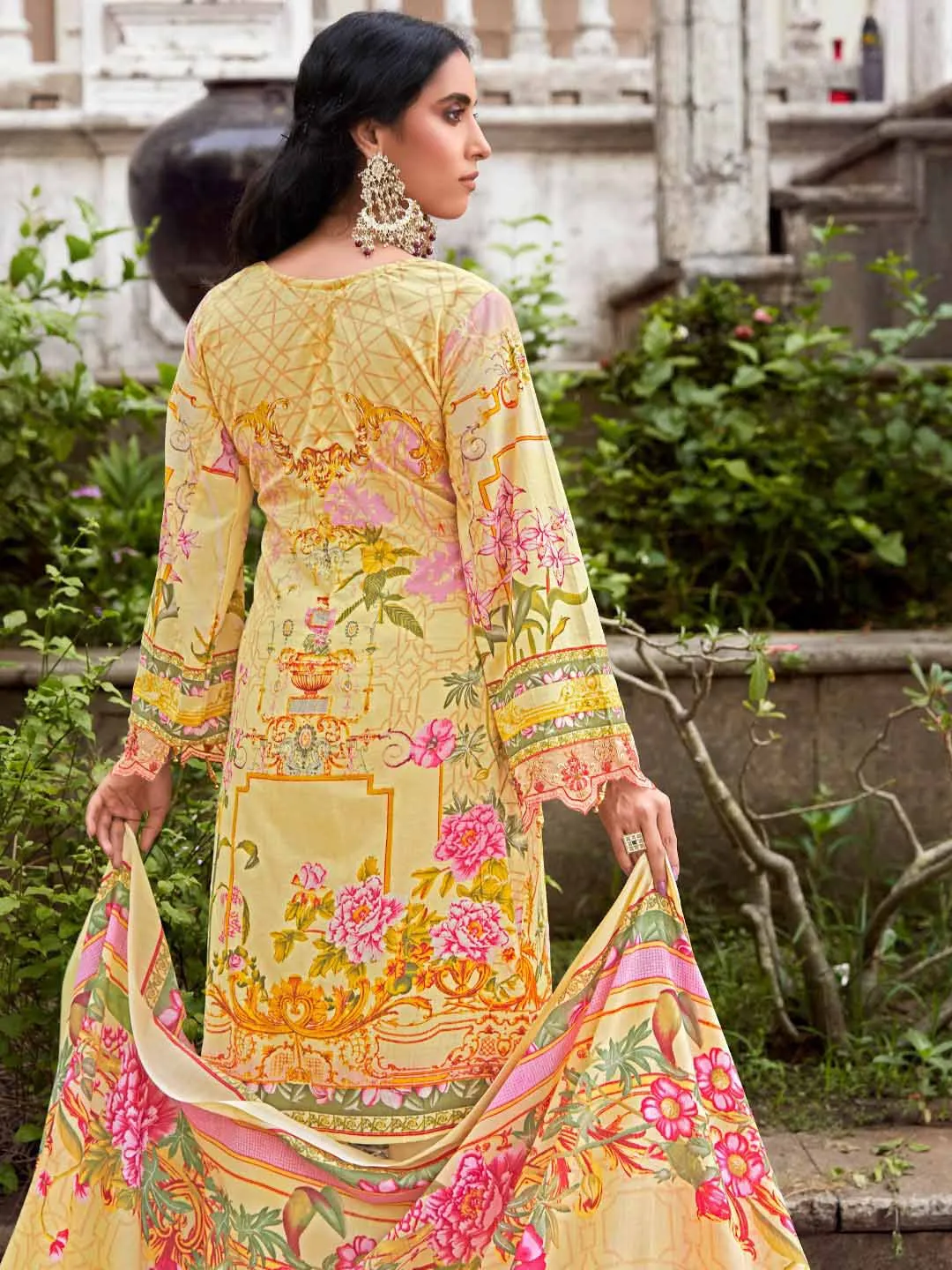 Levisha Pakistani Print Unstitched Cotton Suit Materials for Women