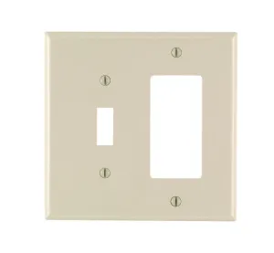 Leviton Almond 2 gang Nylon Decorator/Toggle Wall Plate 1 pk