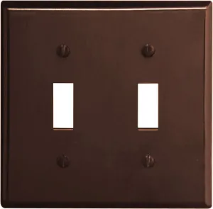 Leviton Brown 2 gang Thermoset Plastic Toggle Wall Plate 1 pk