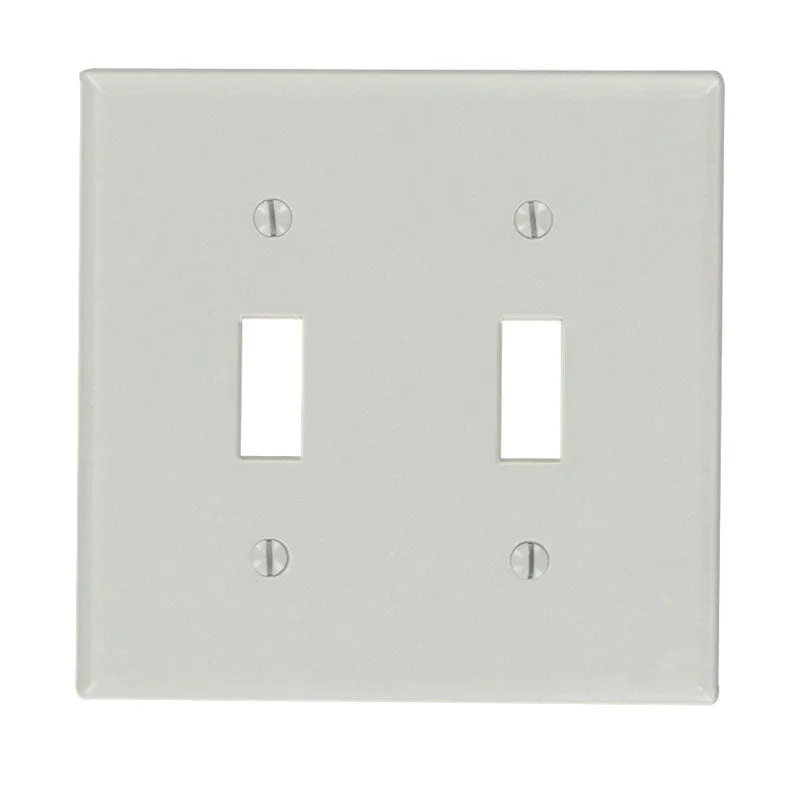 Leviton Gray 2 gang Thermoset Plastic Toggle Wall Plate 1 pk