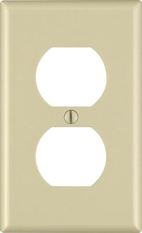 Leviton Ivory 1 gang Thermoset Plastic Duplex Wall Plate 10 pk