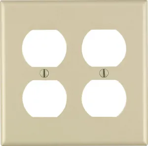 Leviton Ivory 2 gang Thermoset Plastic Duplex Wall Plate 1 pk