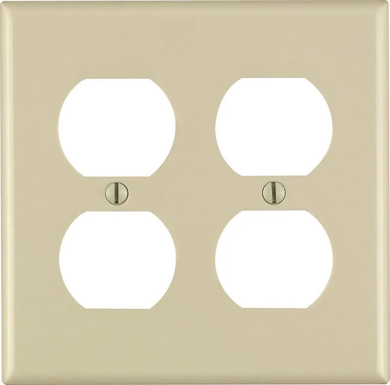 Leviton Ivory 2 gang Thermoset Plastic Duplex Wall Plate 1 pk