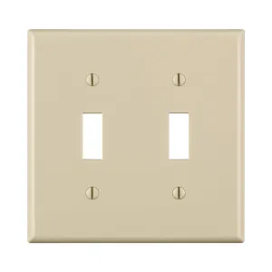 Leviton Light Almond 2 gang Nylon Toggle Wall Plate 1 pk