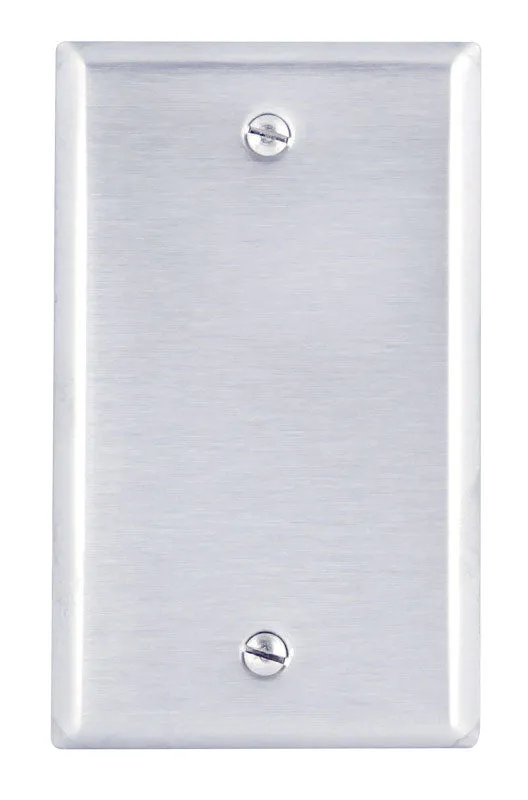 Leviton Silver 1 gang Stainless Steel Blank Wall Plate 1 pk