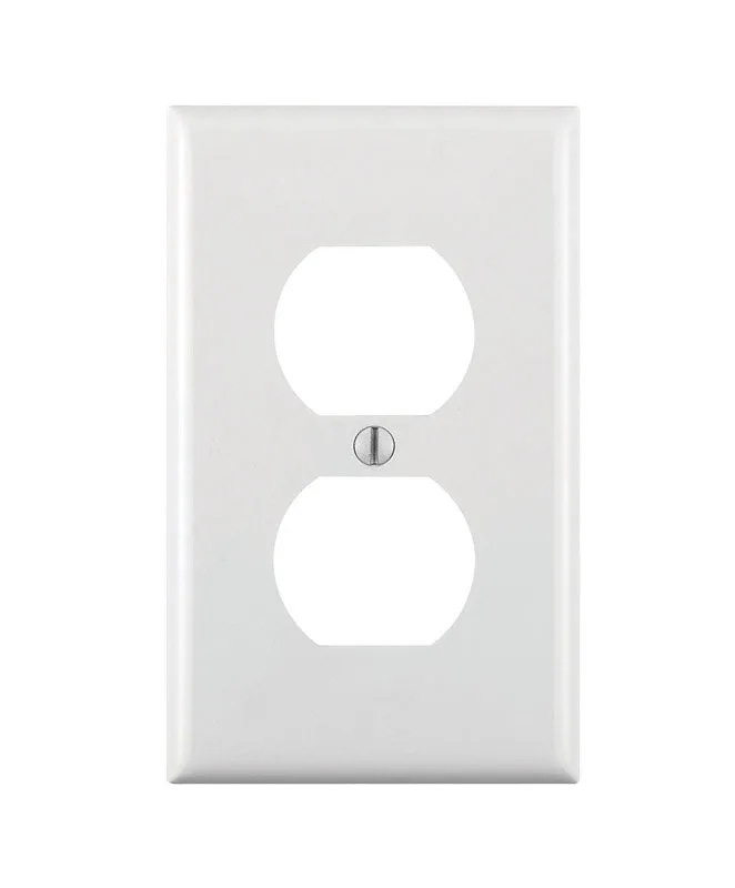 Leviton White 1 gang Thermoplastic Nylon Duplex Wall Plate 1 pk